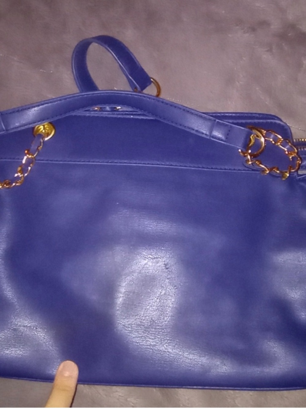 Blue Badgley Mischka Chain-Handle Purse - Picture 6 of 7
